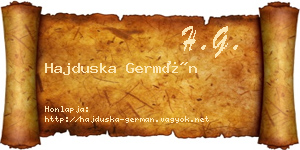 Hajduska Germán névjegykártya